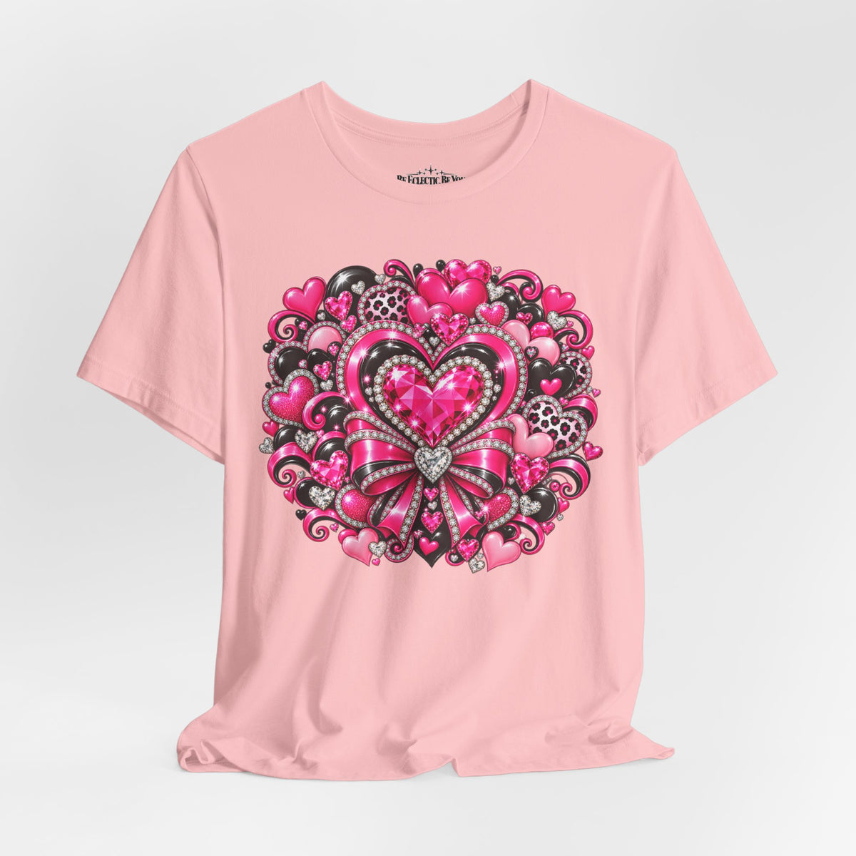 Pink Heart Valentine’s Day Graphic T-Shirt