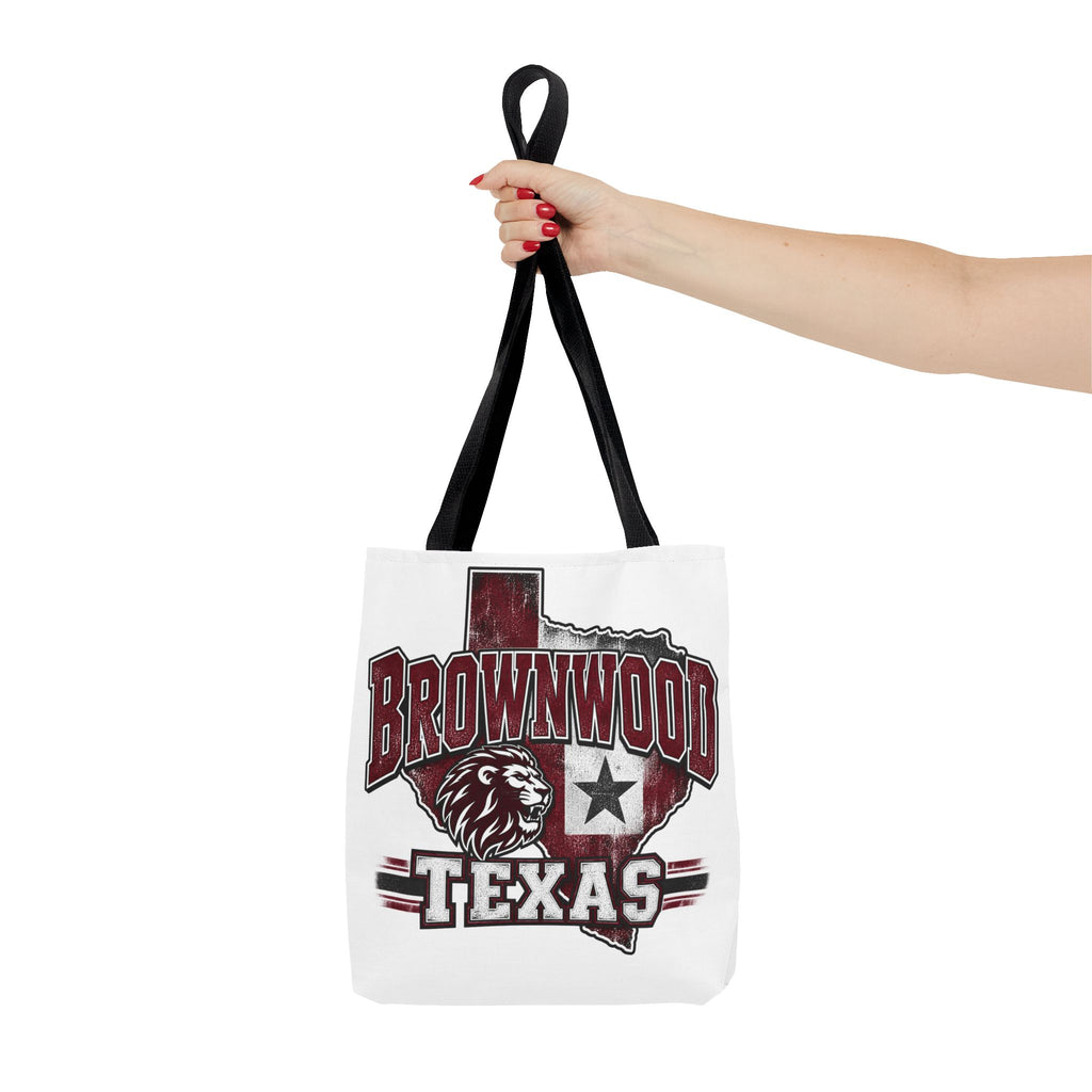 Brownwood Texas Lion Tote Bag – Vintage State Pride AOP Tote