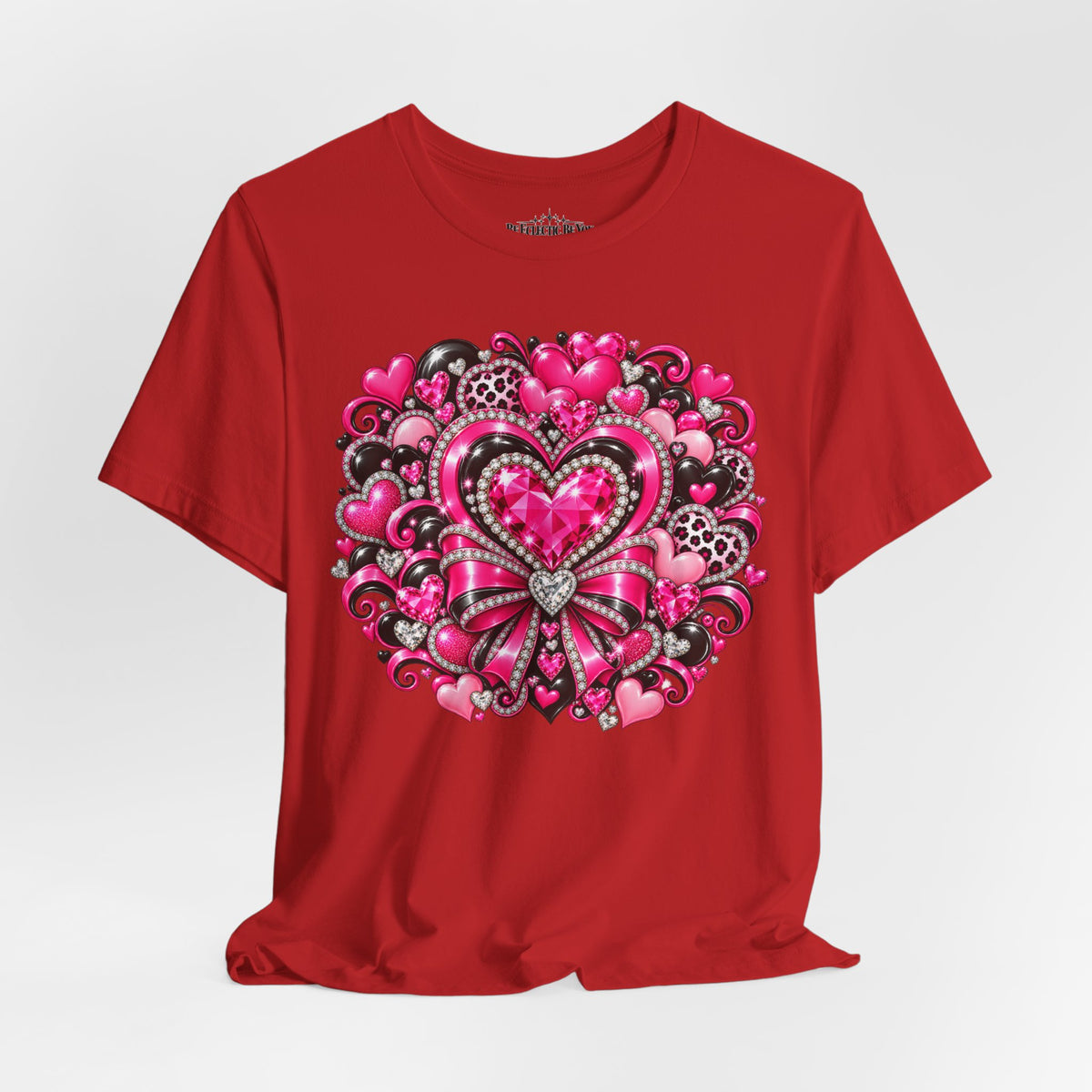 Pink Heart Valentine’s Day Graphic T-Shirt