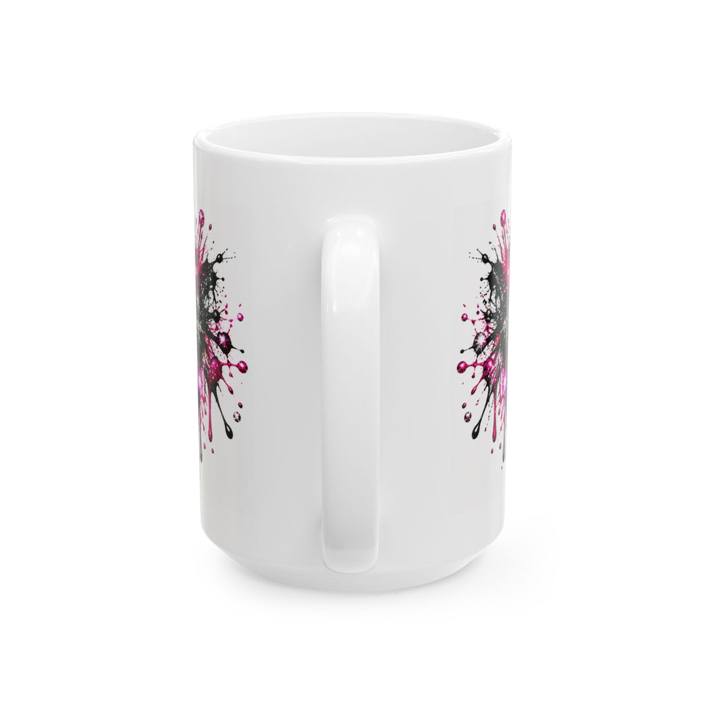 Pink Glitter Middle Finger Mug — Sassy Attitude Ceramic Coffee Cup (11oz & 15oz)