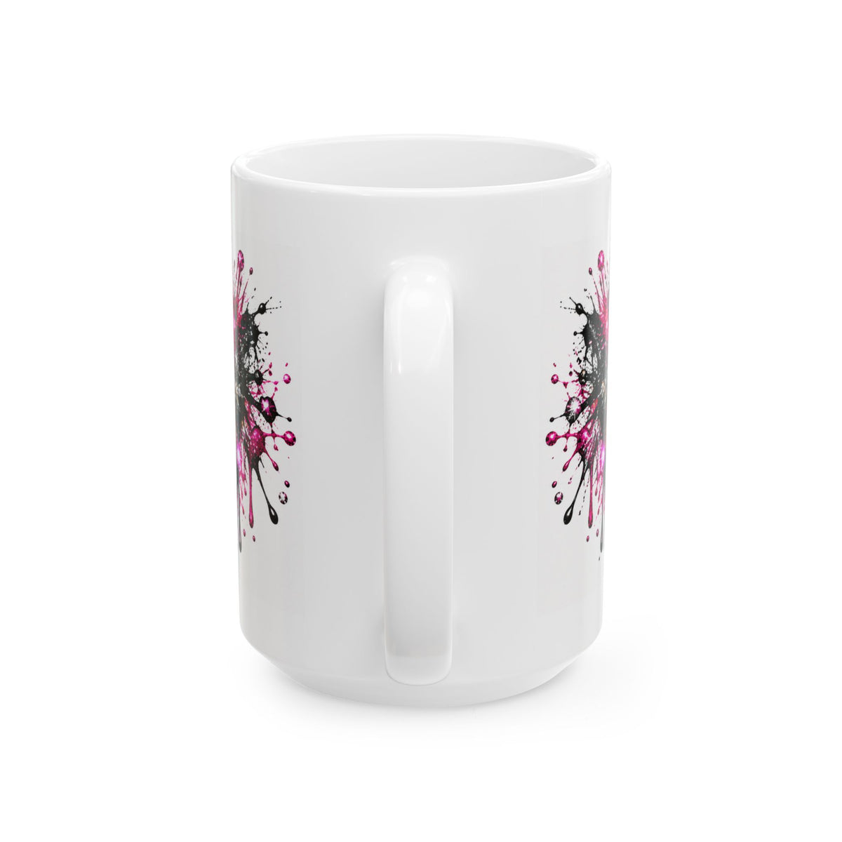 Pink Glitter Middle Finger Mug — Sassy Attitude Ceramic Coffee Cup (11oz & 15oz)