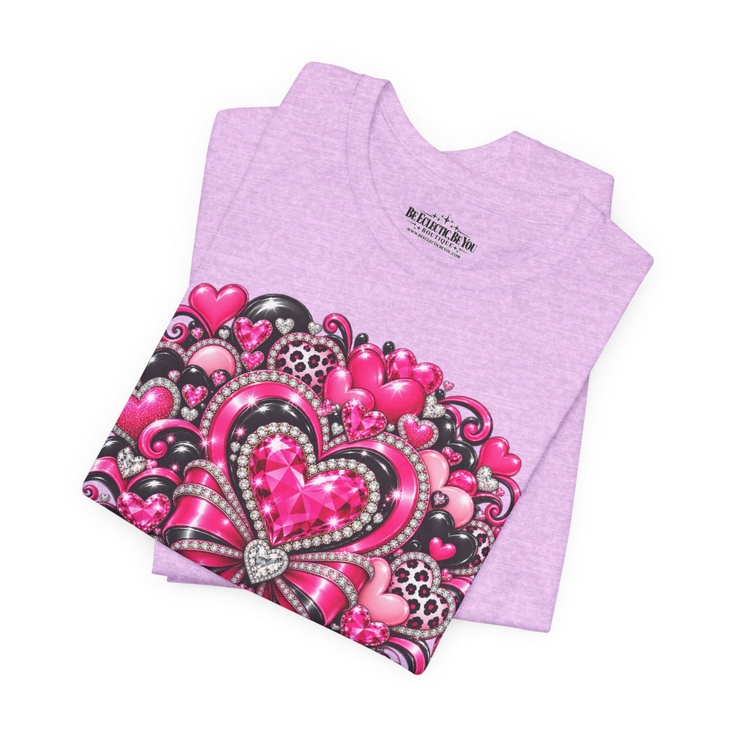 Pink Heart Valentine’s Day Graphic T-Shirt