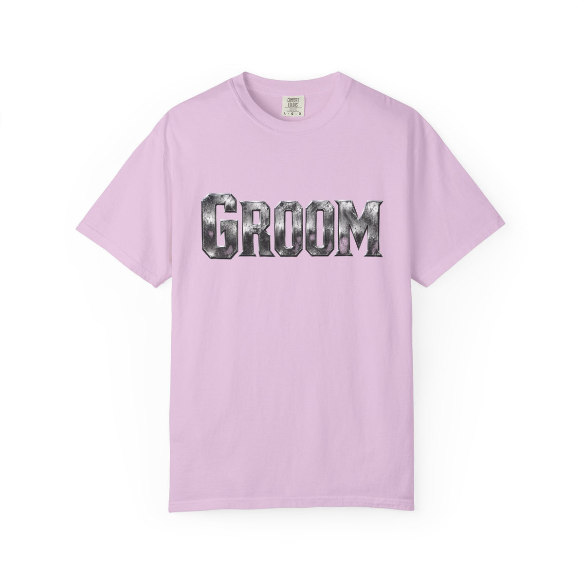 Groom Graphic T-Shirt — Metallic Lettering Wedding Tee for Grooms