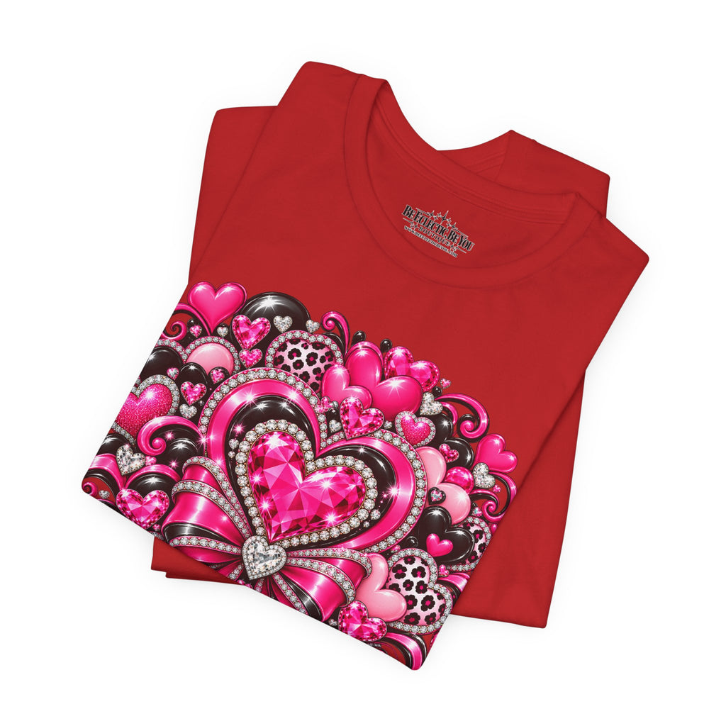 Pink Heart Valentine’s Day Graphic T-Shirt