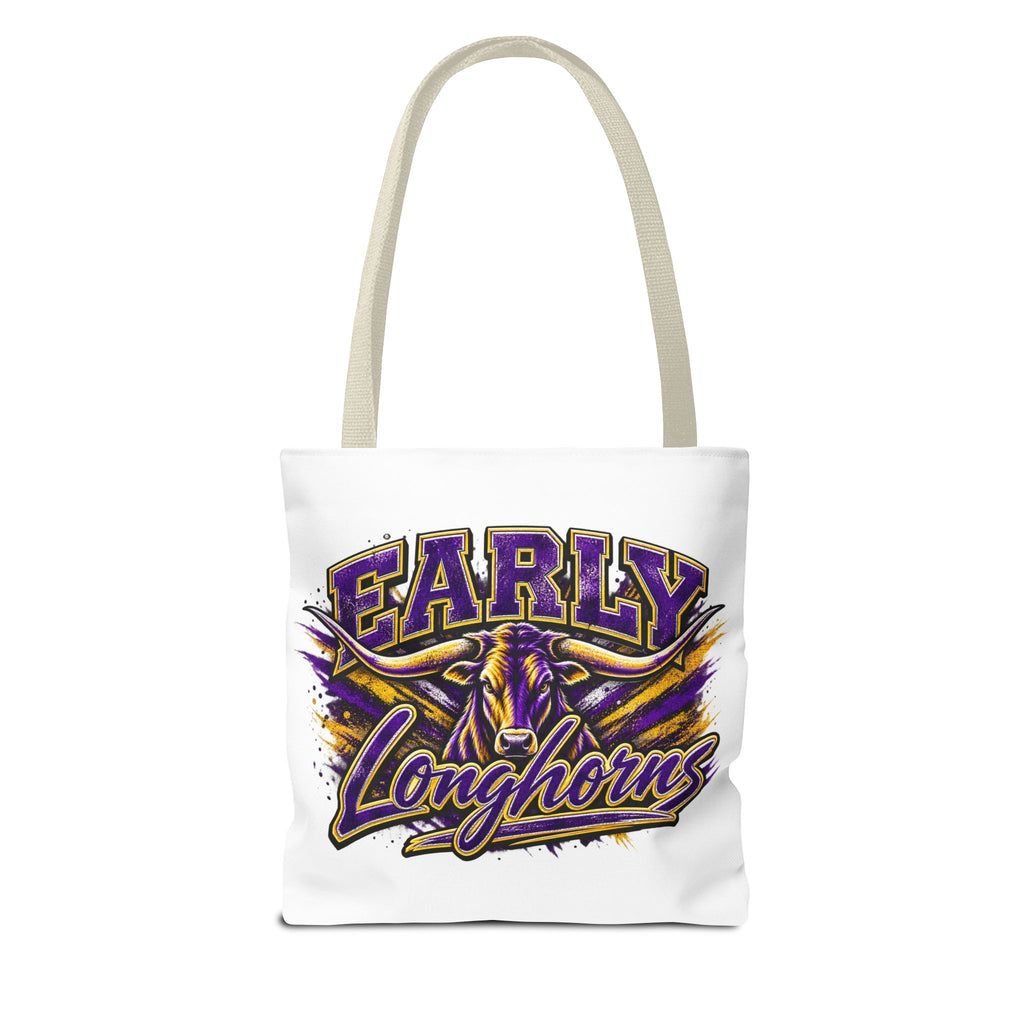Early Longhorns Graphic Tote Bag – School Spirit Purple & Gold