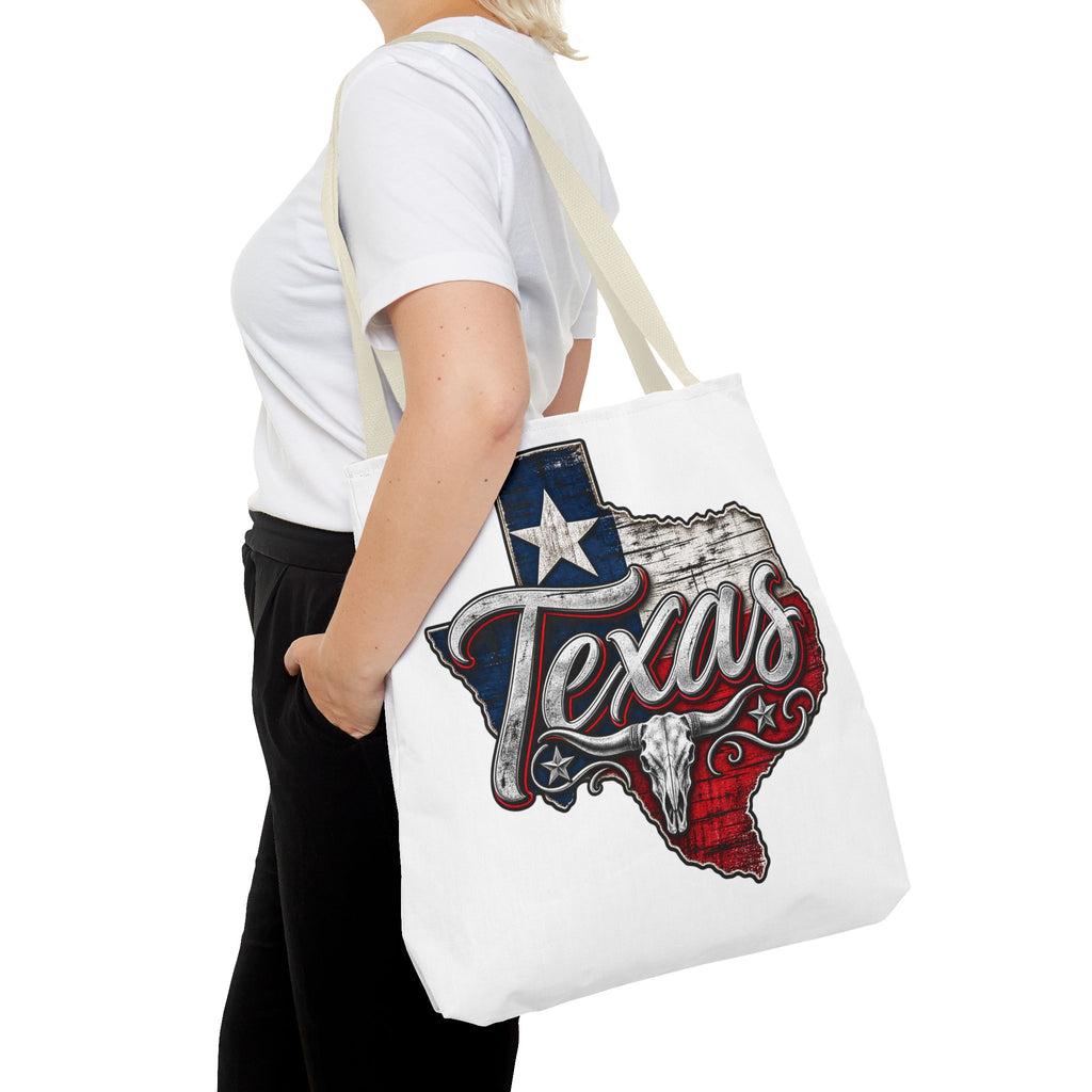 Texas Flag State Outline Tote Bag — Rustic Western 'Texas' Design