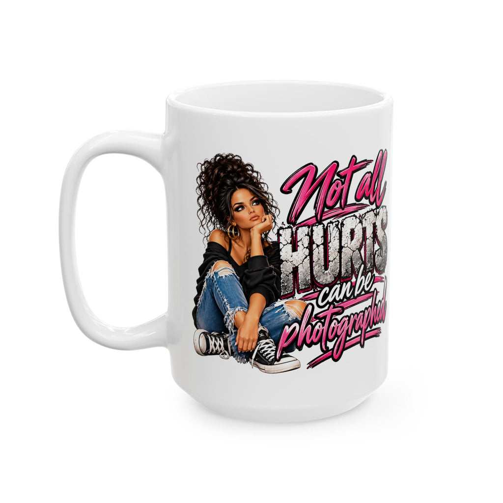 Ceramic Mug — "Not All Curves Should Be Photographed" Graphic Mug with Stylish Woman Illustration