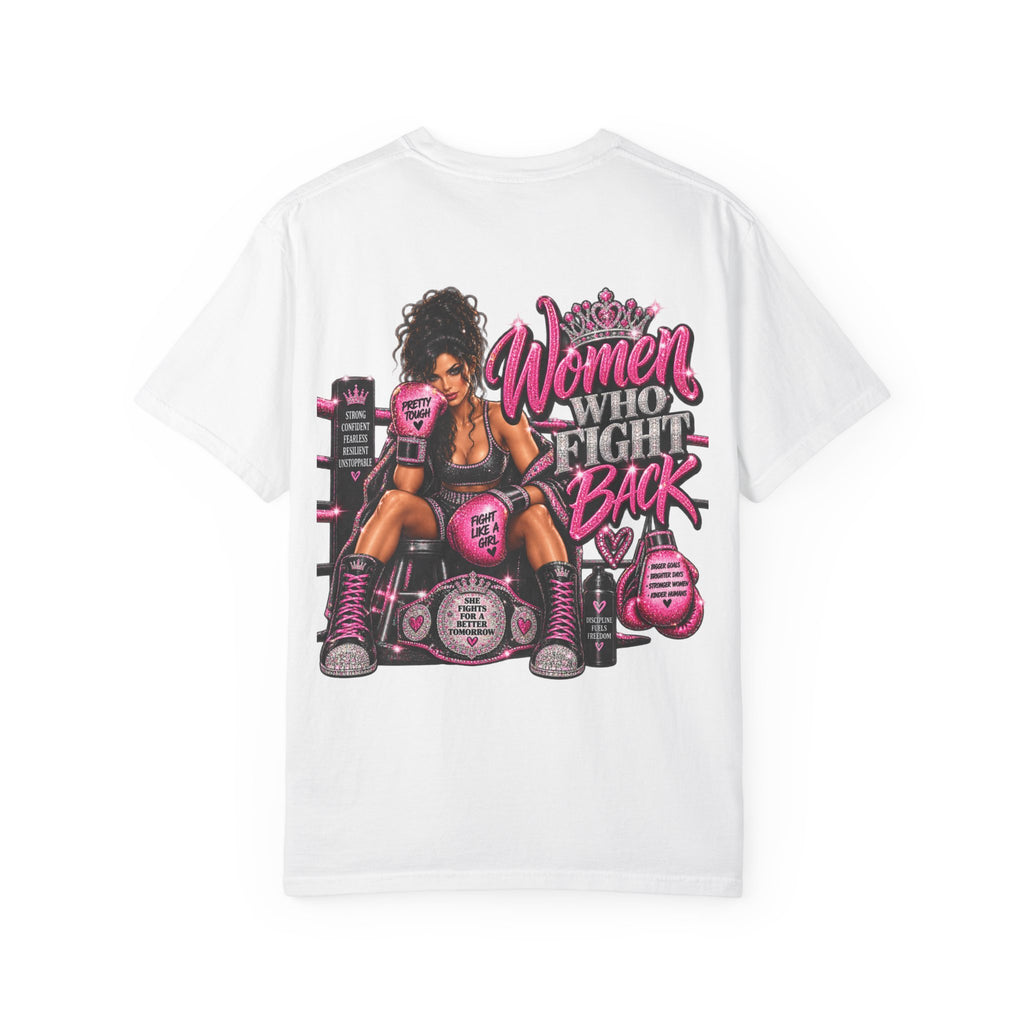 Women Who Fight Back T‑Shirt — Empowerment Boxing Graphic Tee