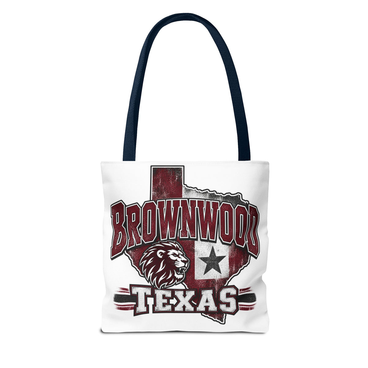 Brownwood Texas Lion Tote Bag – Vintage State Pride AOP Tote