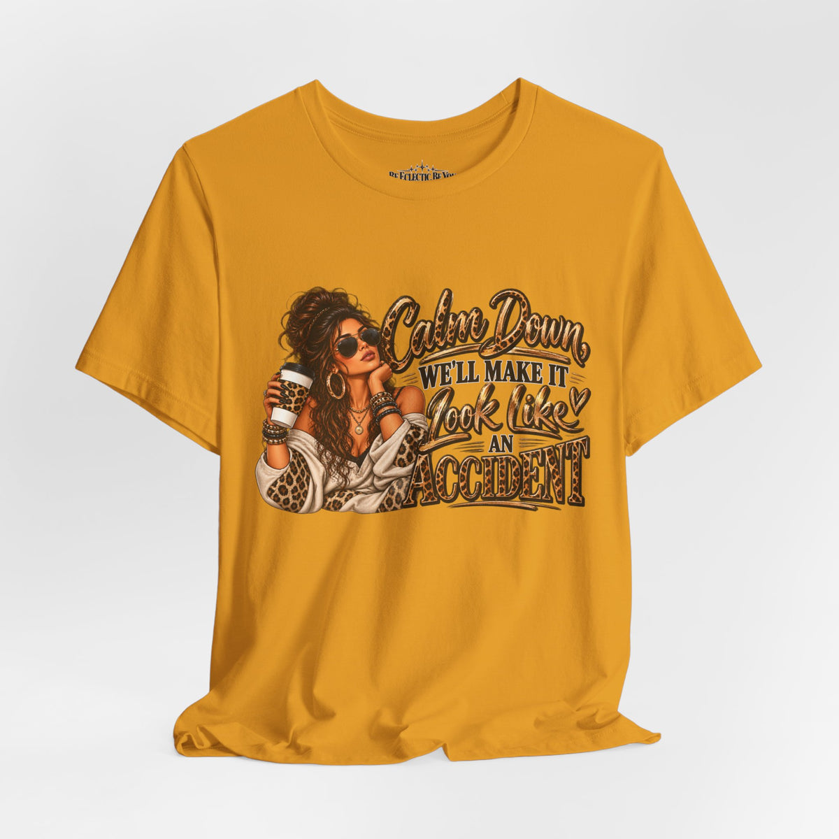 Calm Down Accident Graphic T-Shirt
