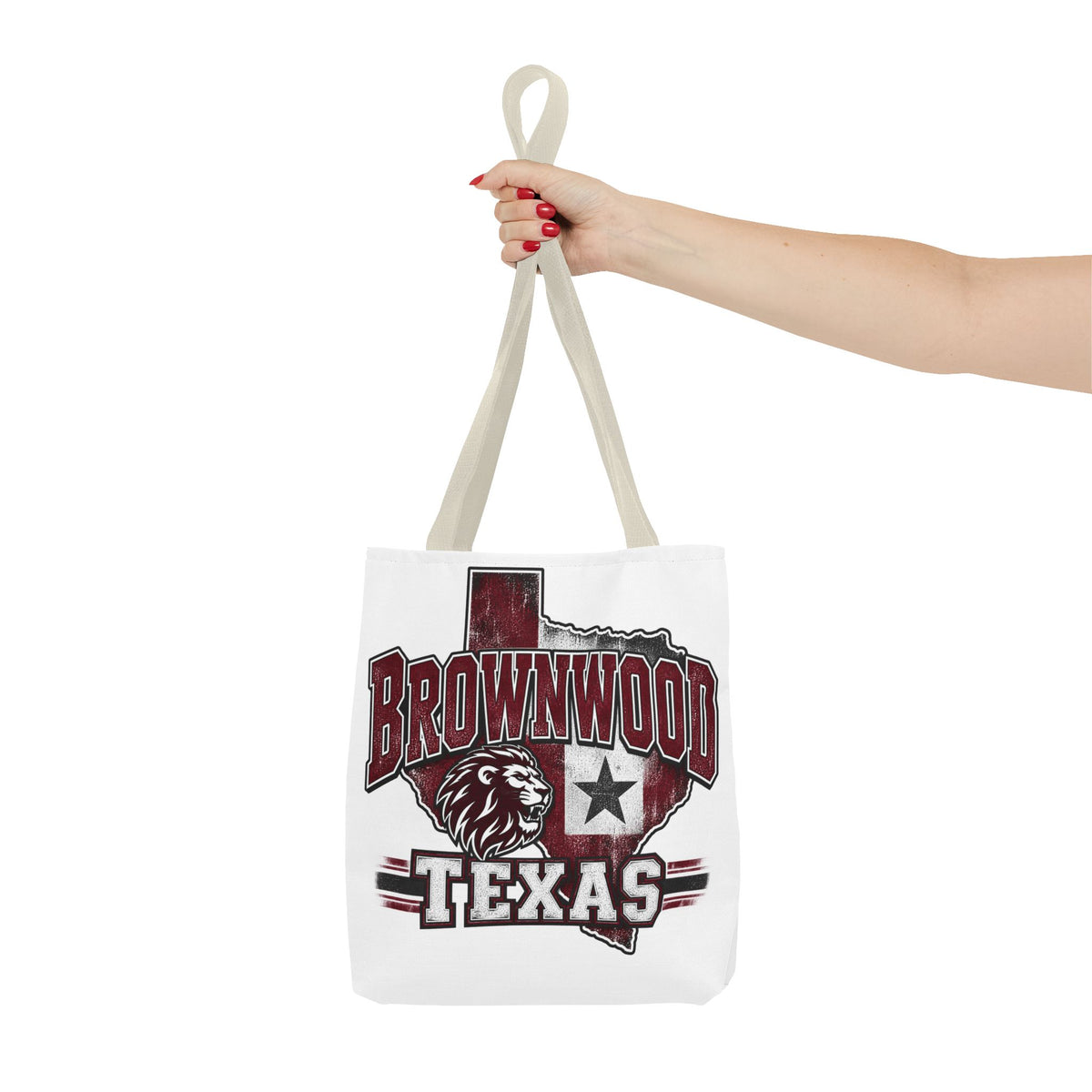 Brownwood Texas Lion Tote Bag – Vintage State Pride AOP Tote