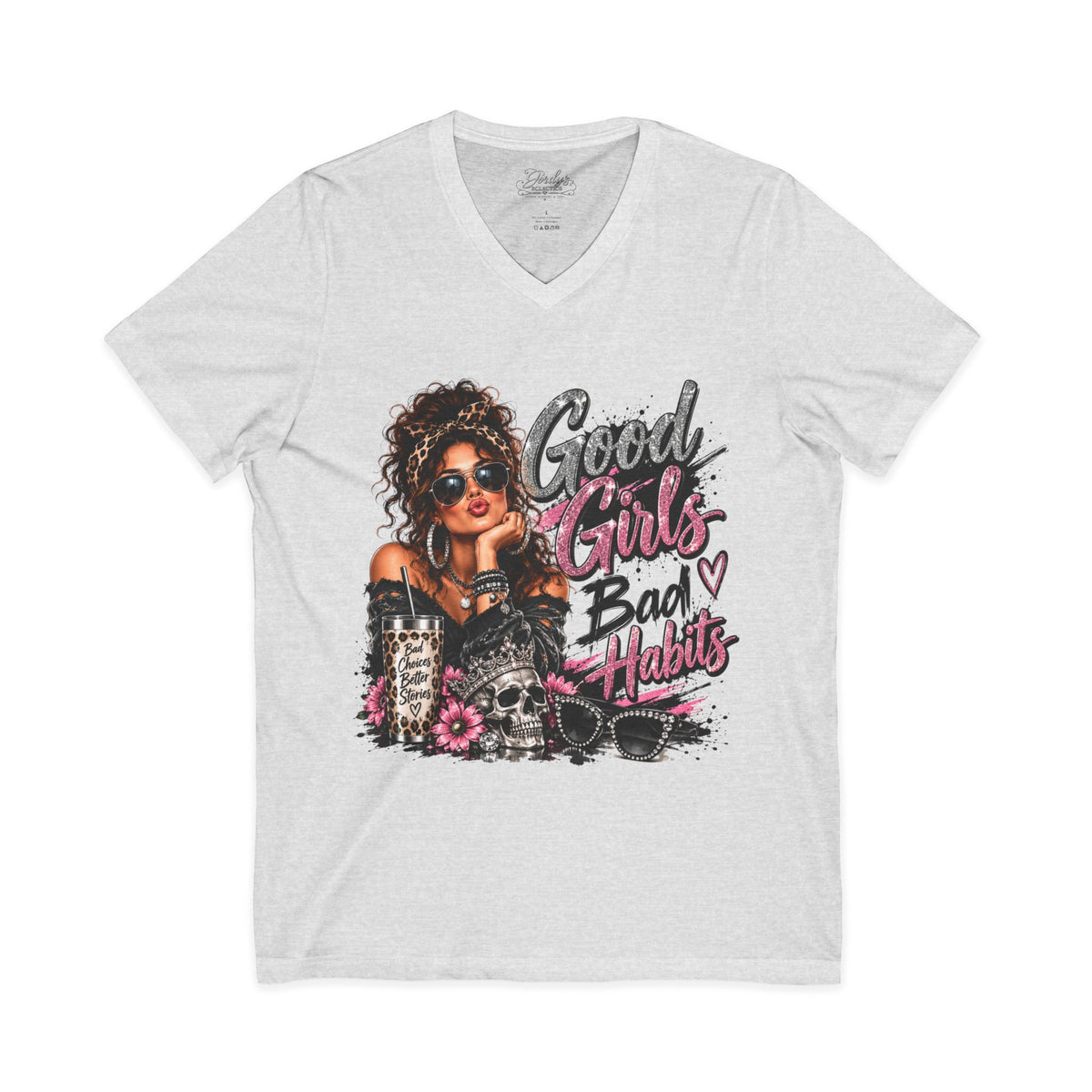 Good Girls Bad Habits V-Neck Tee