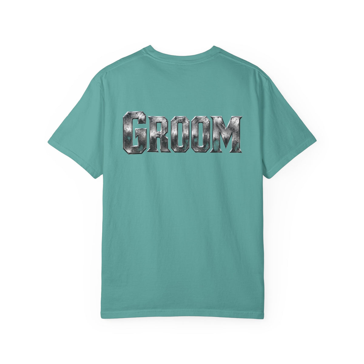 Groom Graphic T-Shirt — Metallic Lettering Wedding Tee for Grooms