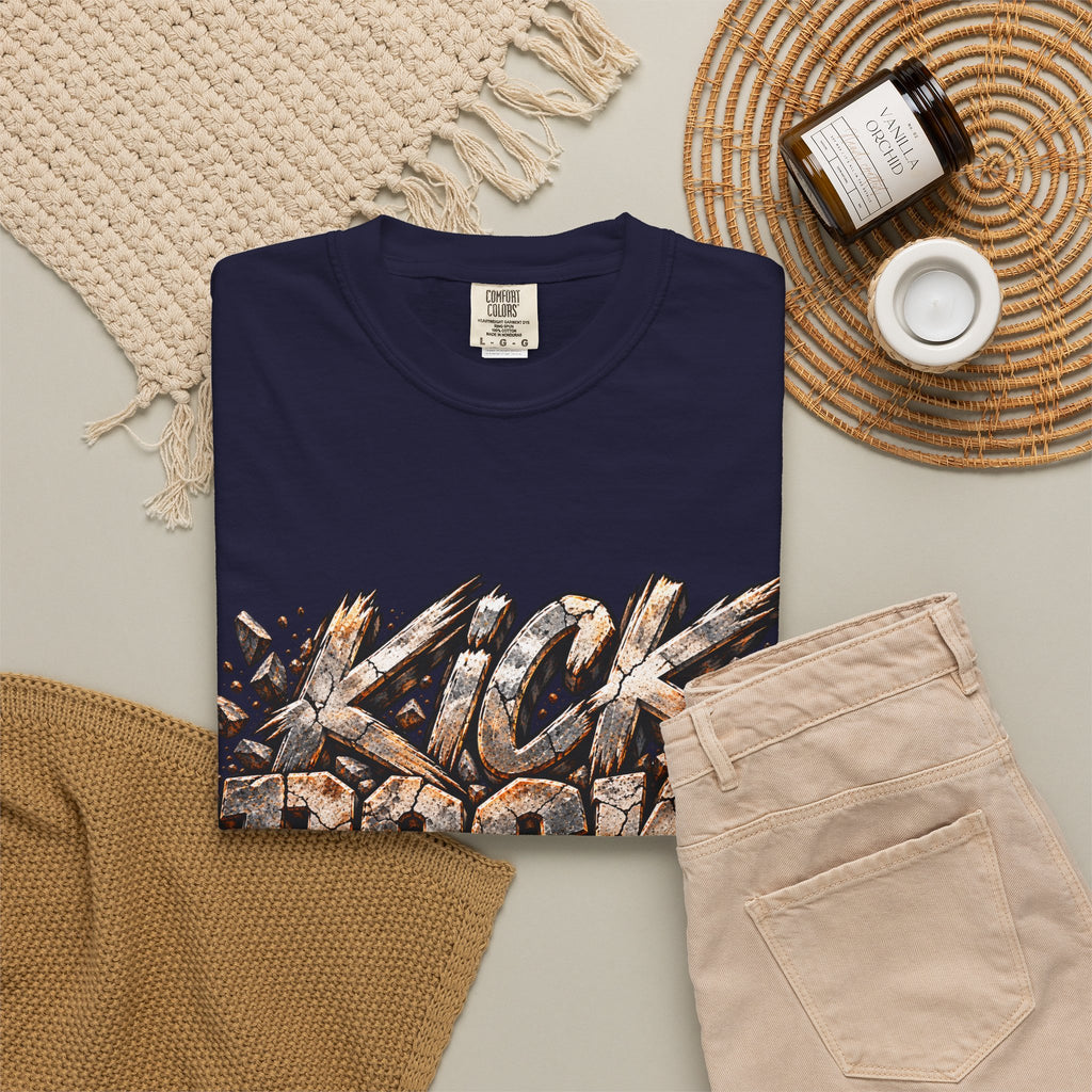 Kick Rocks T‑Shirt — Grunge Stone Graffiti Tee