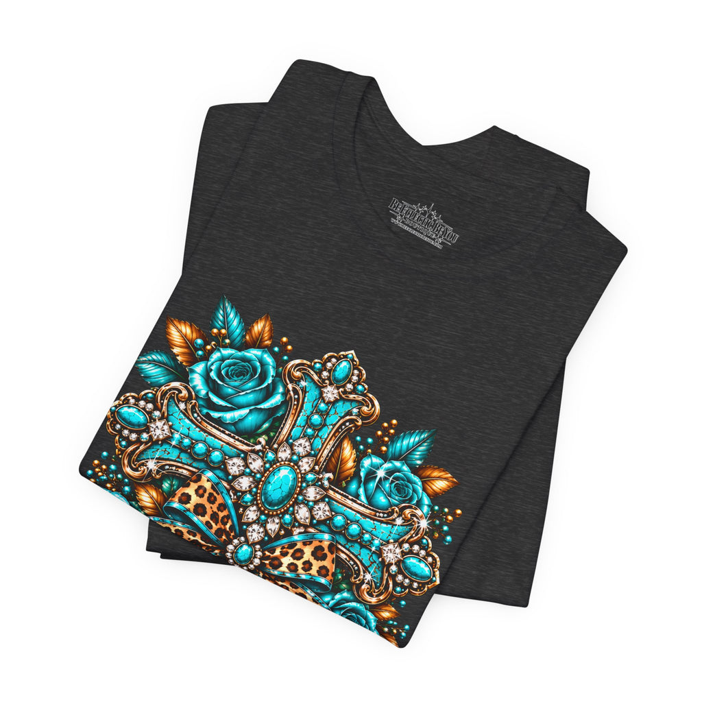 Bohemian Turquoise Floral Paisley T-Shirt