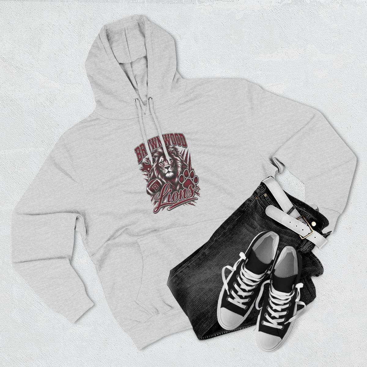 Brownwood Lions Three-Panel Fleece Hoodie