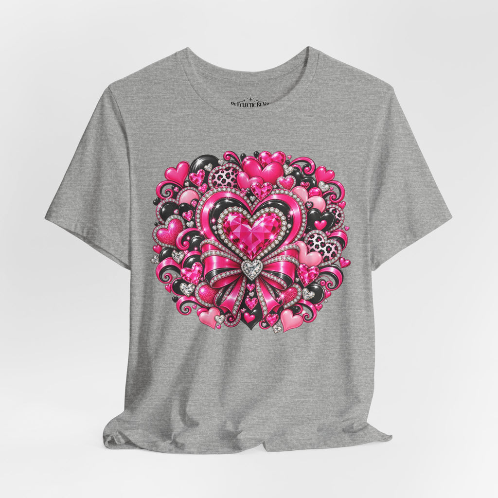 Pink Heart Valentine’s Day Graphic T-Shirt