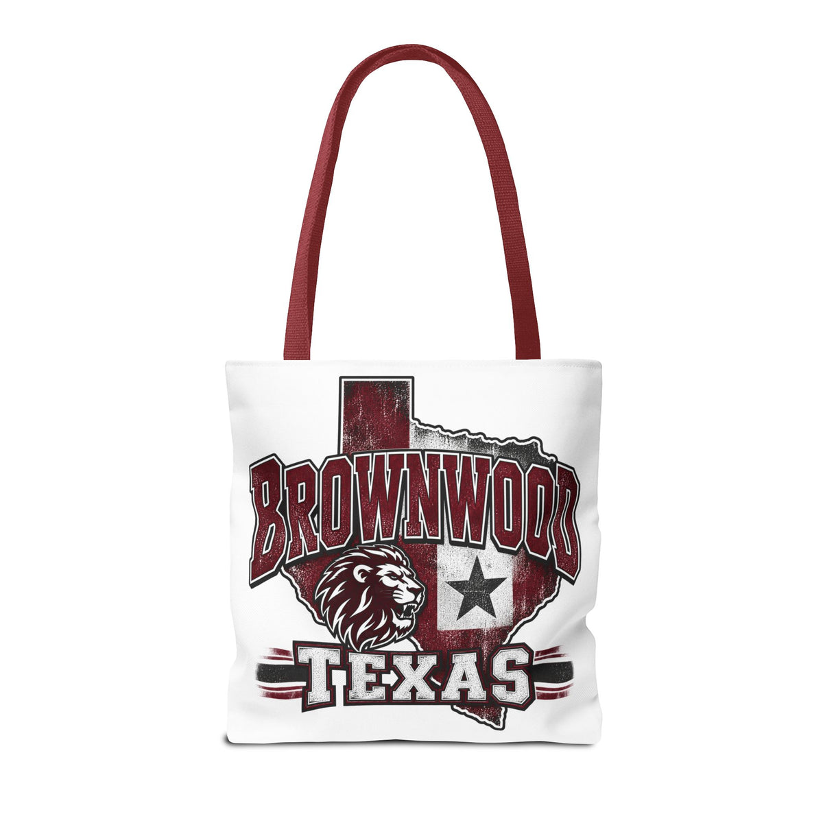 Brownwood Texas Lion Tote Bag – Vintage State Pride AOP Tote