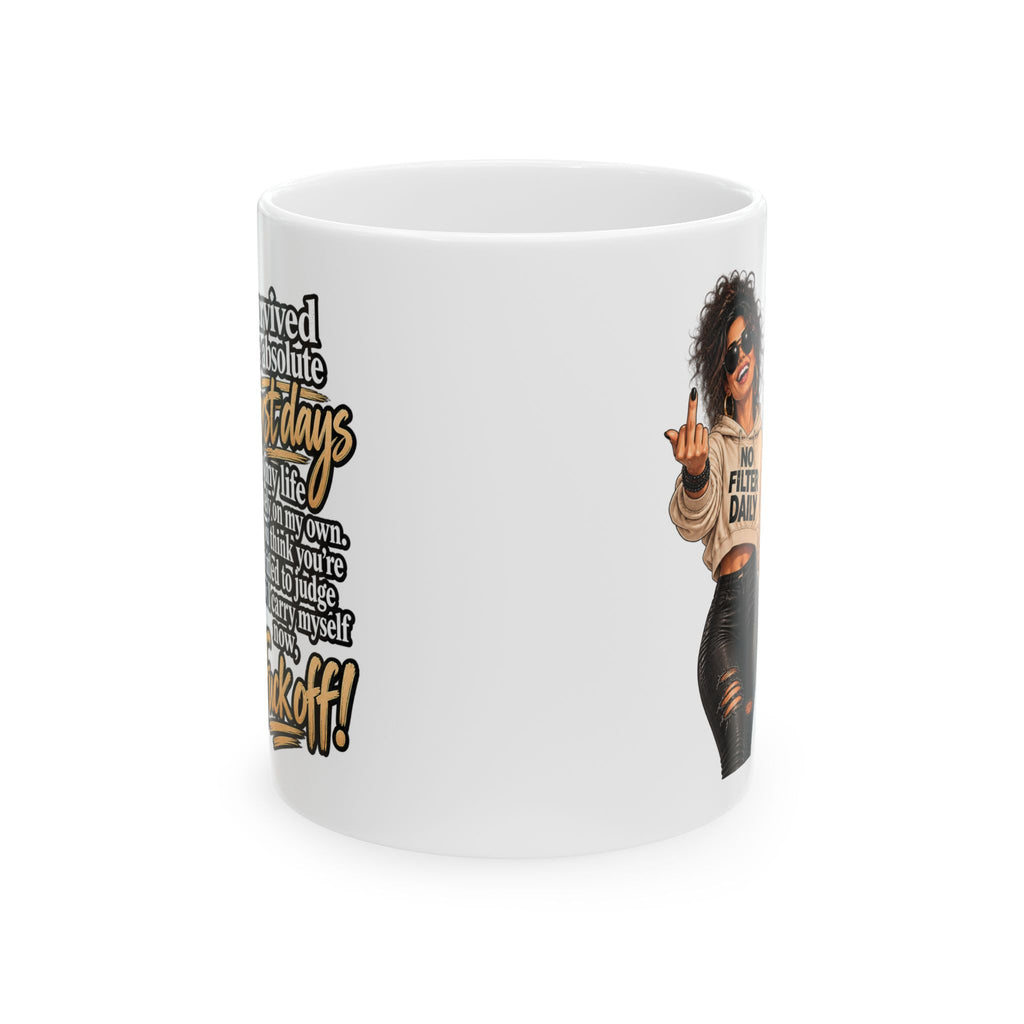 Sassy Black Woman Graphic Mug — "Some Days I Just Want To Be Left The Hell Alone" Ceramic Coffee Cup (11oz/15oz)