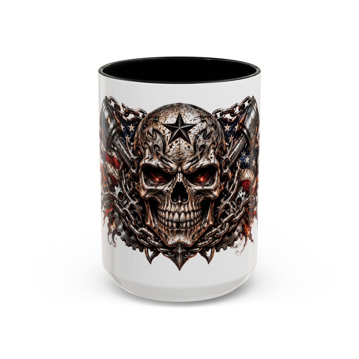 Skull & American Flag Coffee Mug (Accent, 11/15oz)