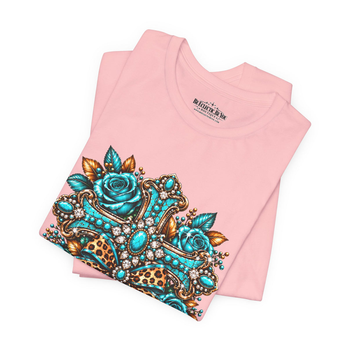 Bohemian Turquoise Floral Paisley T-Shirt