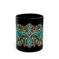 Turquoise Leopard Rose Ornate Mug