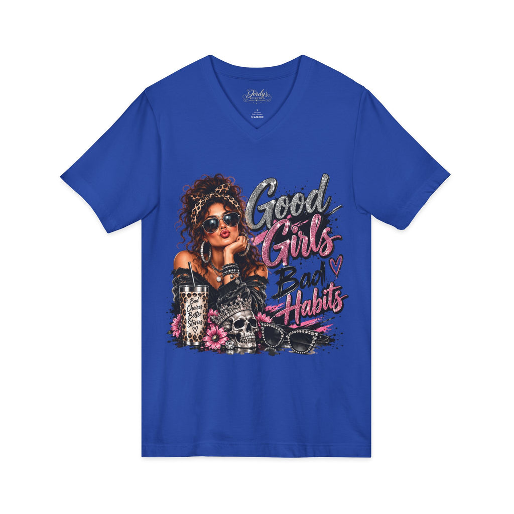 Good Girls Bad Habits V-Neck Tee