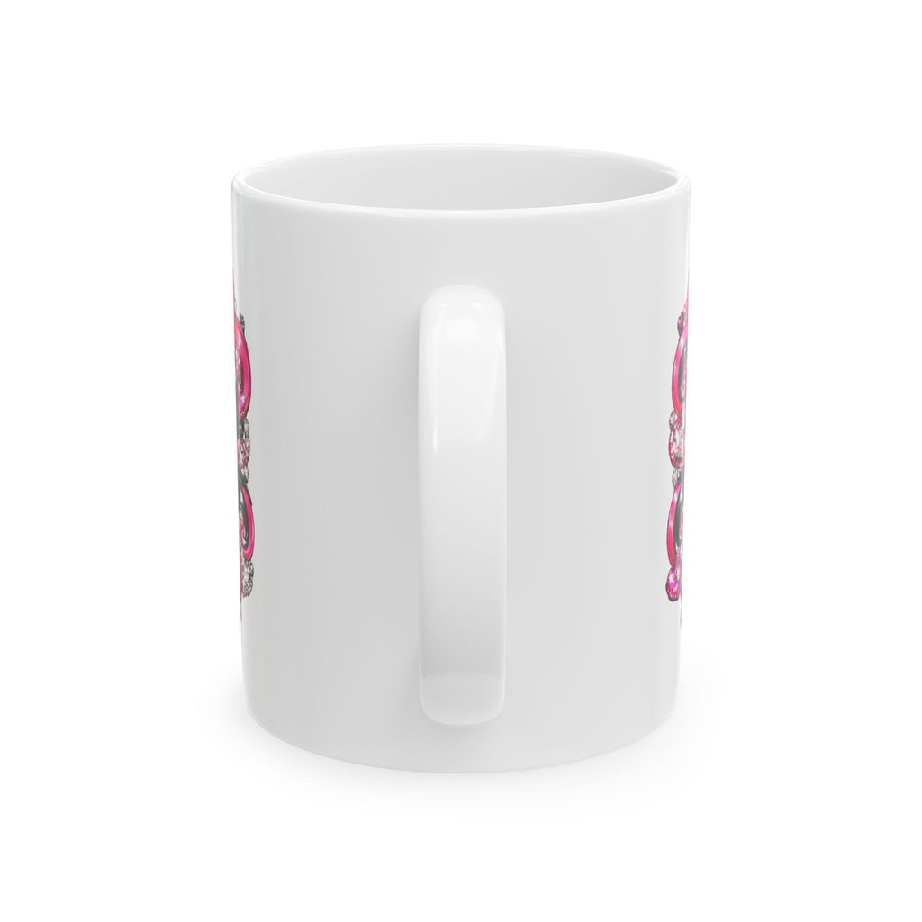 Pink Rhinestone Heart Love Ceramic Mug