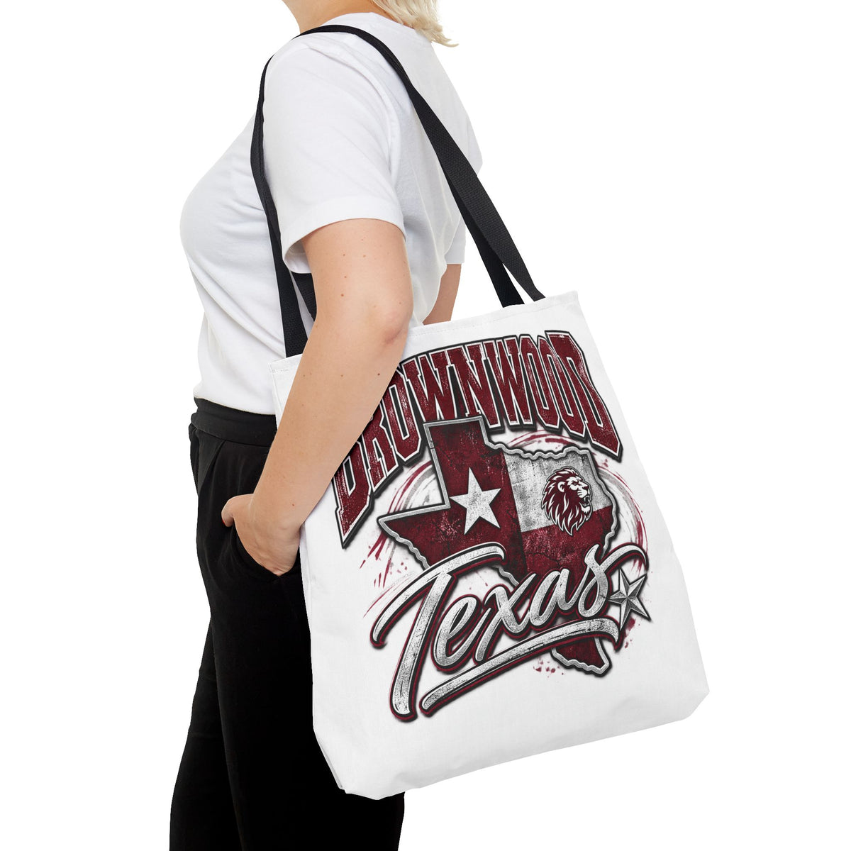 Brownwood Texas Tote Bag – Vintage State Pride AOP Canvas Tote