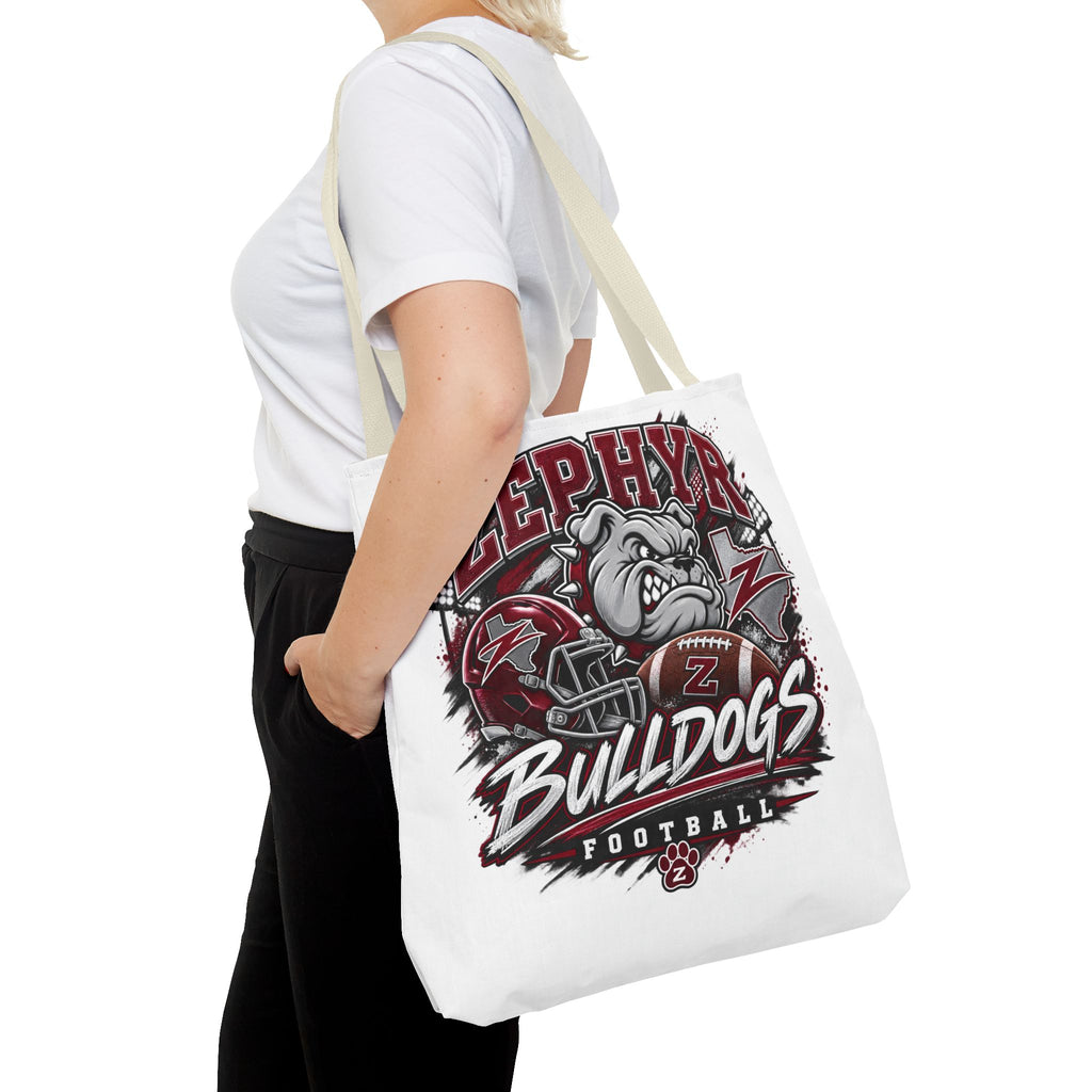 Bulldogs Football Tote Bag — Zephyr Mascot Collegiate Game Day Tote