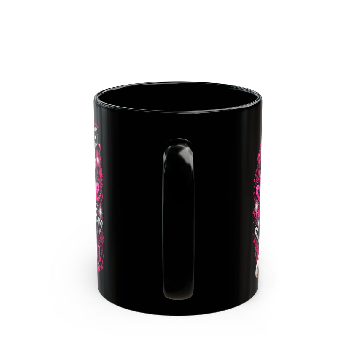 11oz/15oz Black Mug — "Some People Just Need a High Five in the Face with a Chair" Graphic Mug (Sassy Woman & Husky)