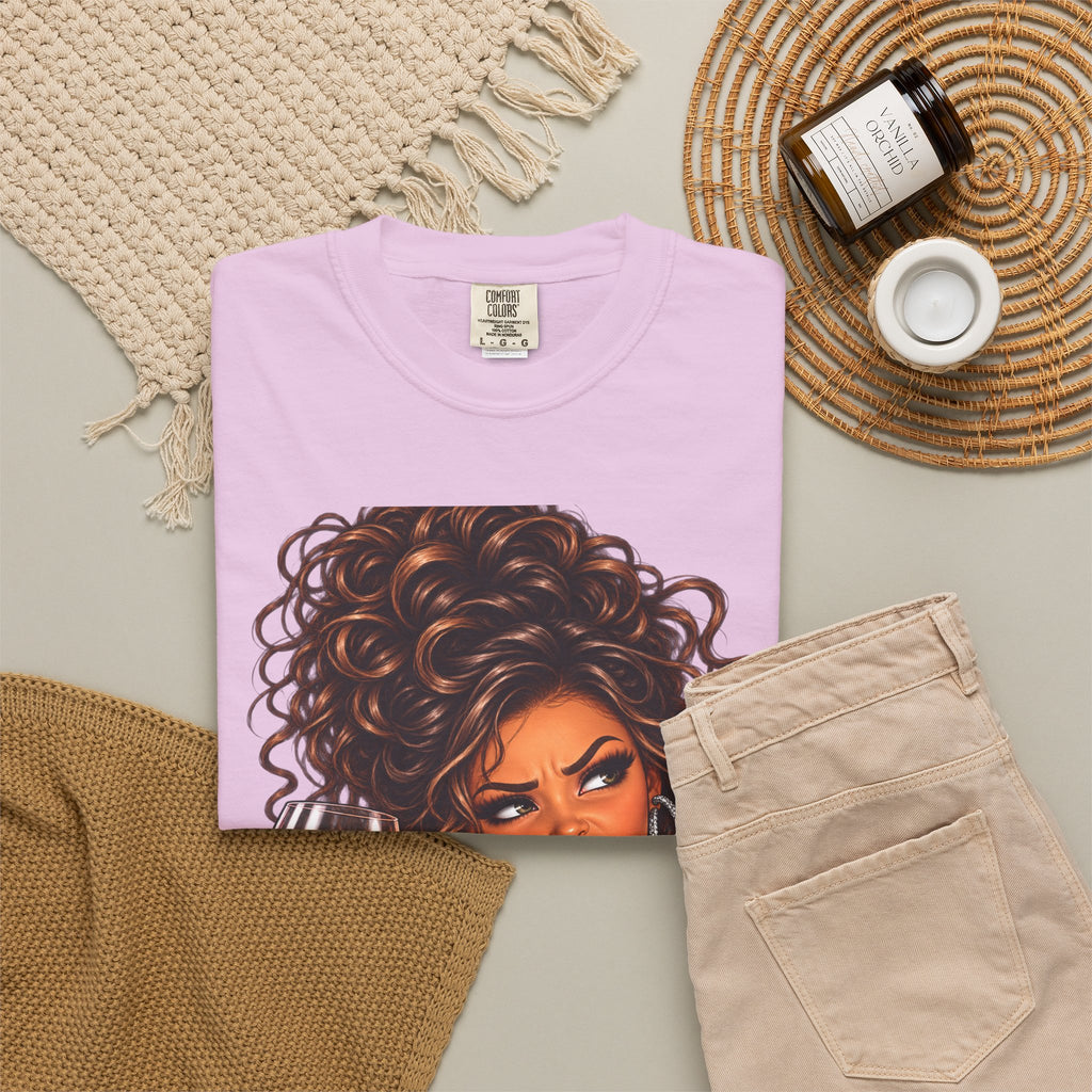 Sassy Curly Girl Wine T-Shirt