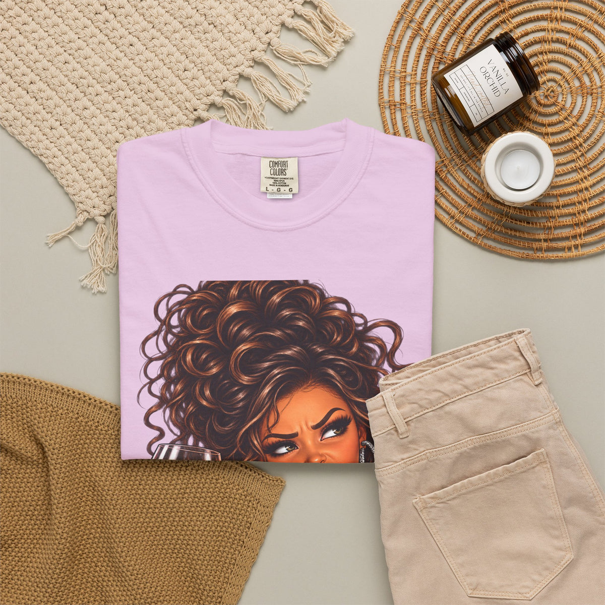 Sassy Curly Girl Wine T-Shirt
