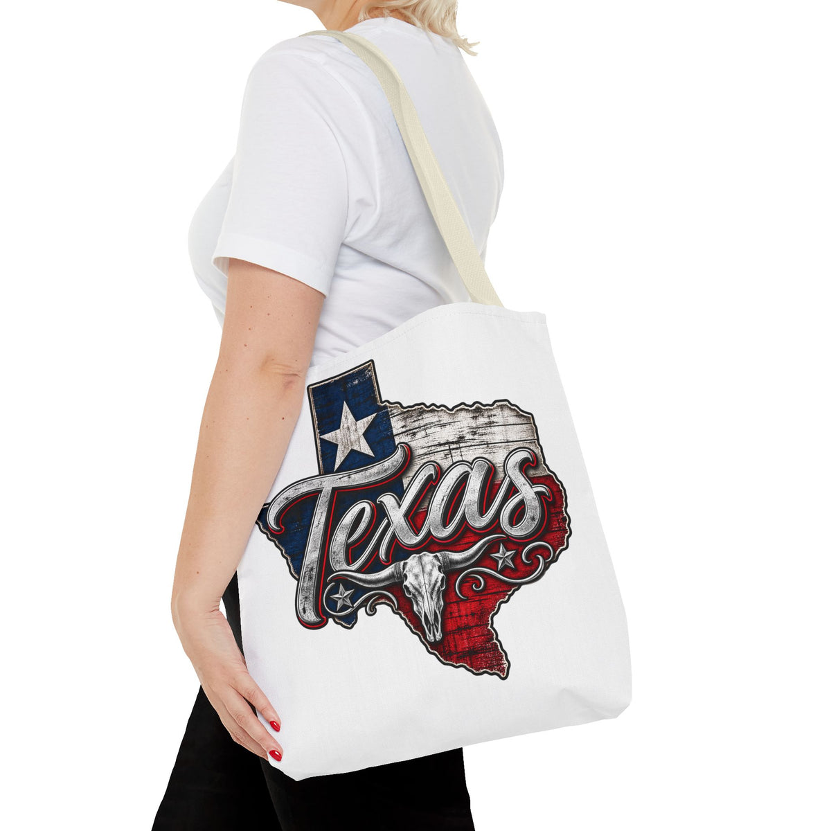 Texas Flag State Outline Tote Bag — Rustic Western 'Texas' Design