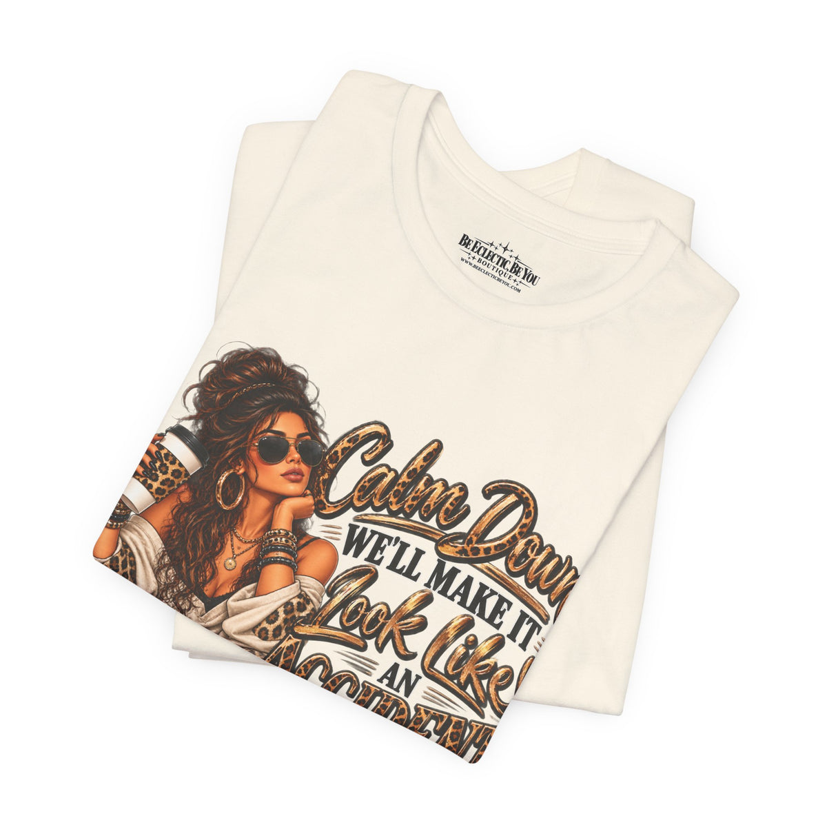 Calm Down Accident Graphic T-Shirt