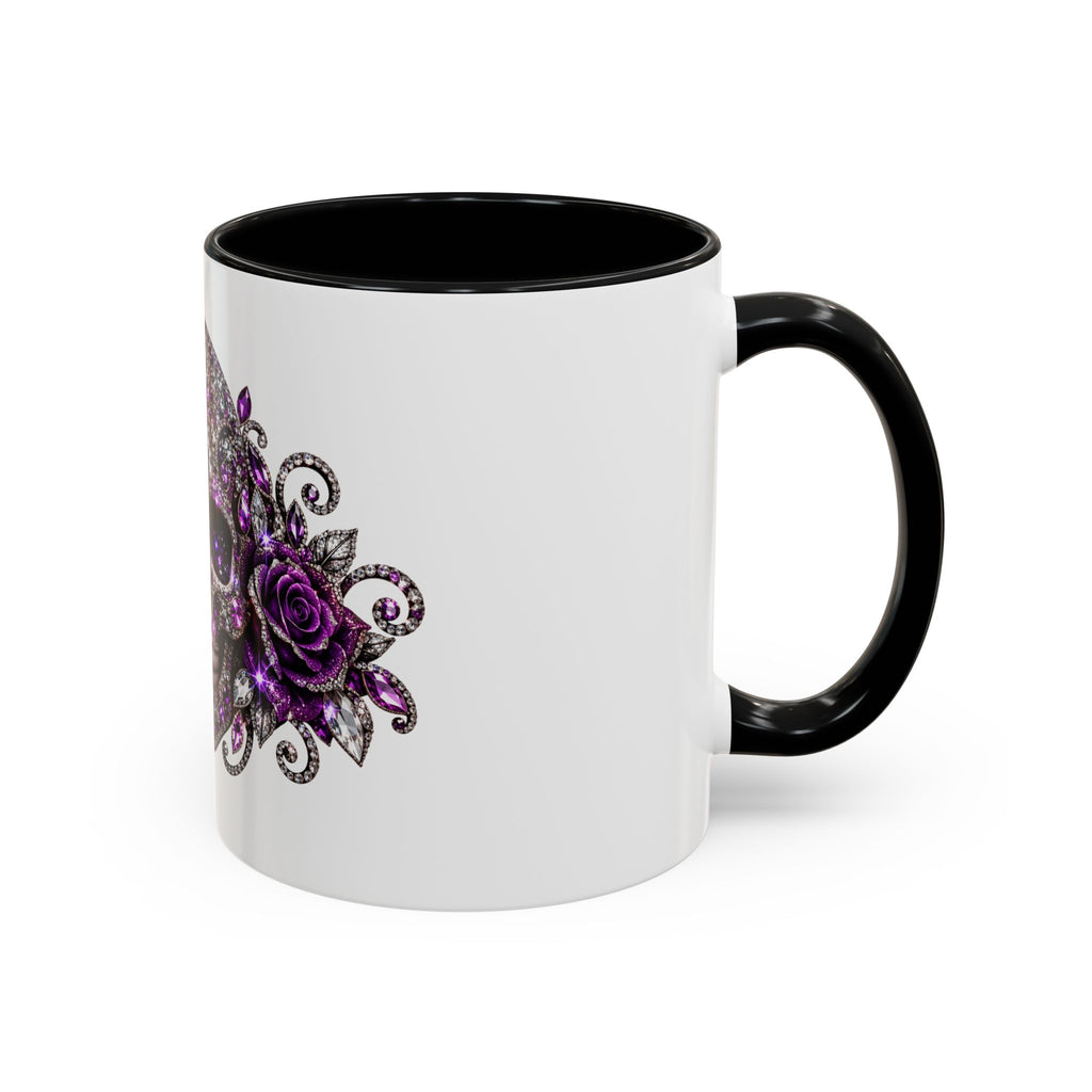 Purple Jeweled Skull Coffee Mug — Gothic Accent Tea Cup