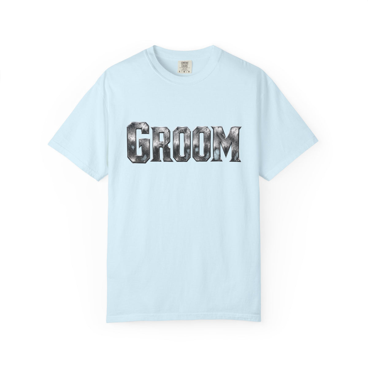 Groom Graphic T-Shirt — Metallic Lettering Wedding Tee for Grooms