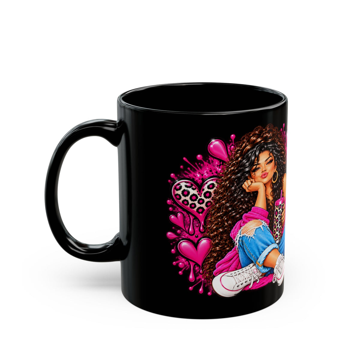 Coffee Because Adulting Is Hard Black Mug — Funny Inspirational Coffee Cup