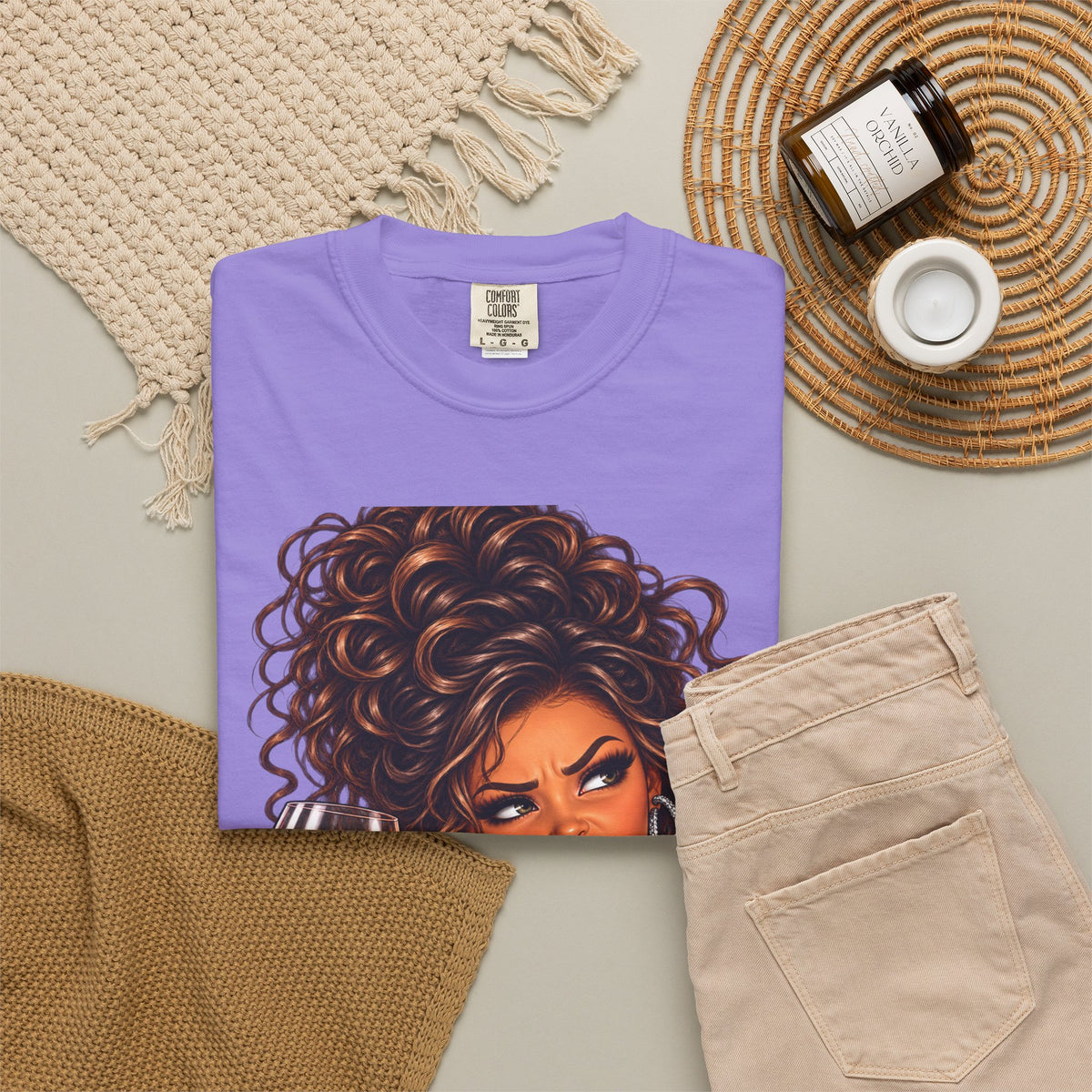 Sassy Curly Girl Wine T-Shirt