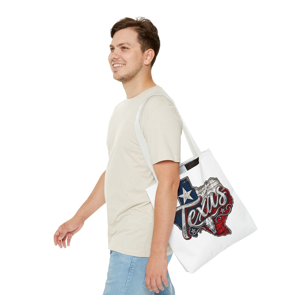 Texas Flag State Outline Tote Bag — Rustic Western 'Texas' Design