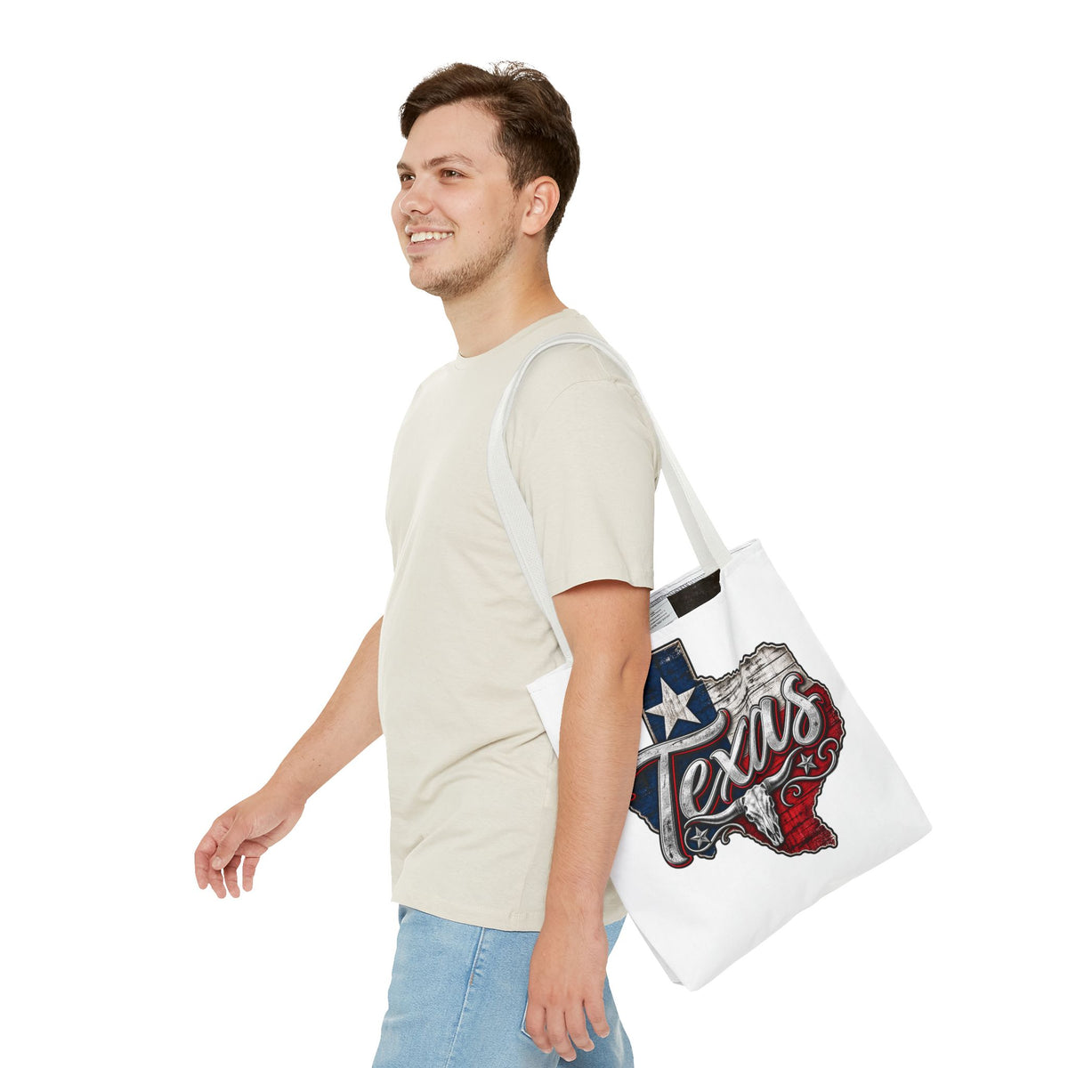 Texas Flag State Outline Tote Bag — Rustic Western 'Texas' Design