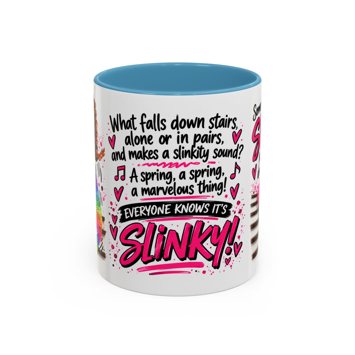 Slinky Coffee Mug — Funny Rainbow Slinky Gift for Friends & Teachers