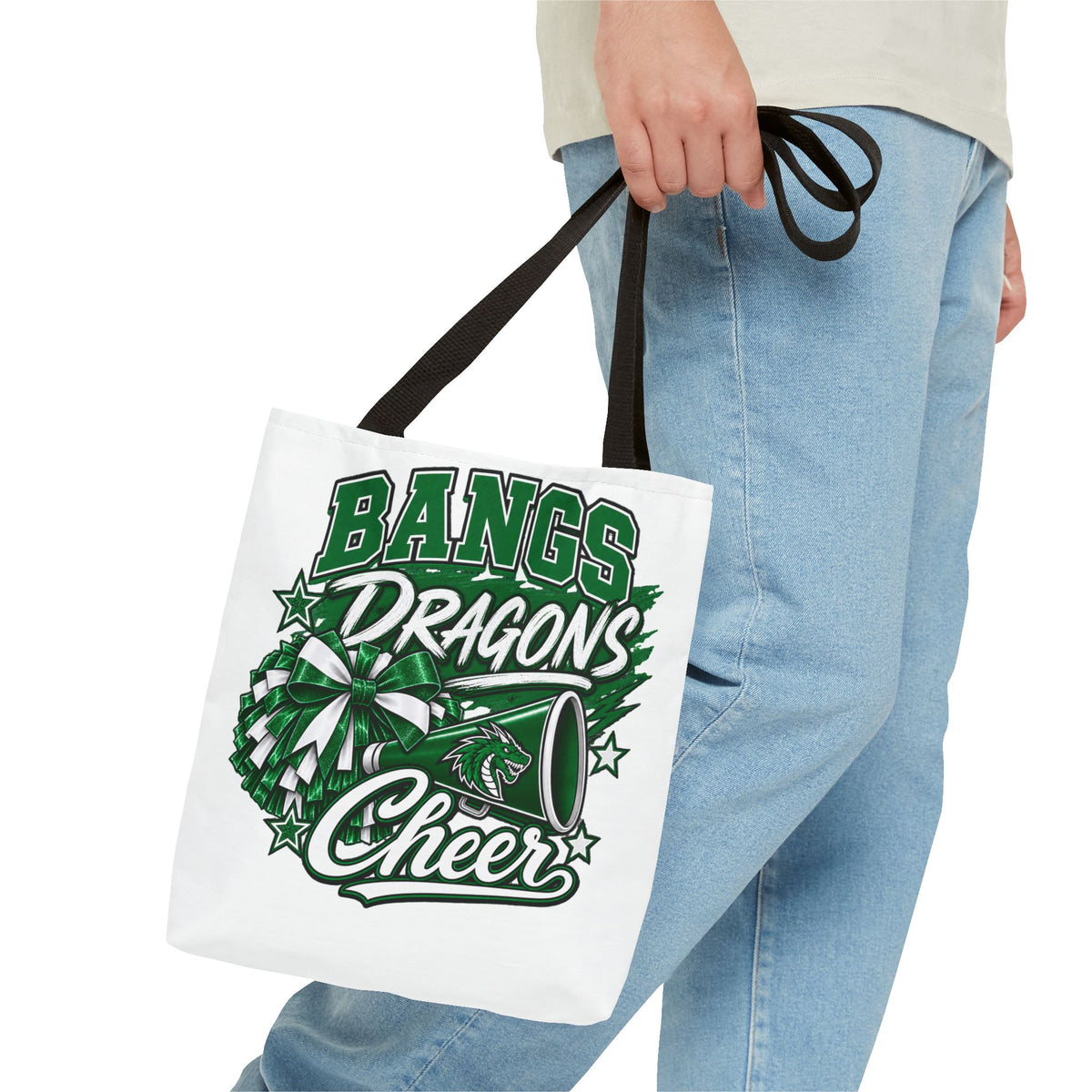Bangs Dragons Cheer Tote Bag – Pom-Pom & Megaphone School Spirit Tote