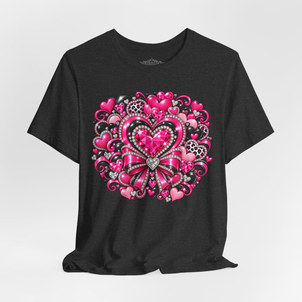 Pink Heart Valentine’s Day Graphic T-Shirt