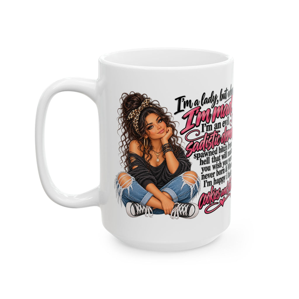 Angry But Sweet Ceramic Mug — "I'm An Evil Mystic Demon" Graphic Coffee Cup (11oz/15oz)