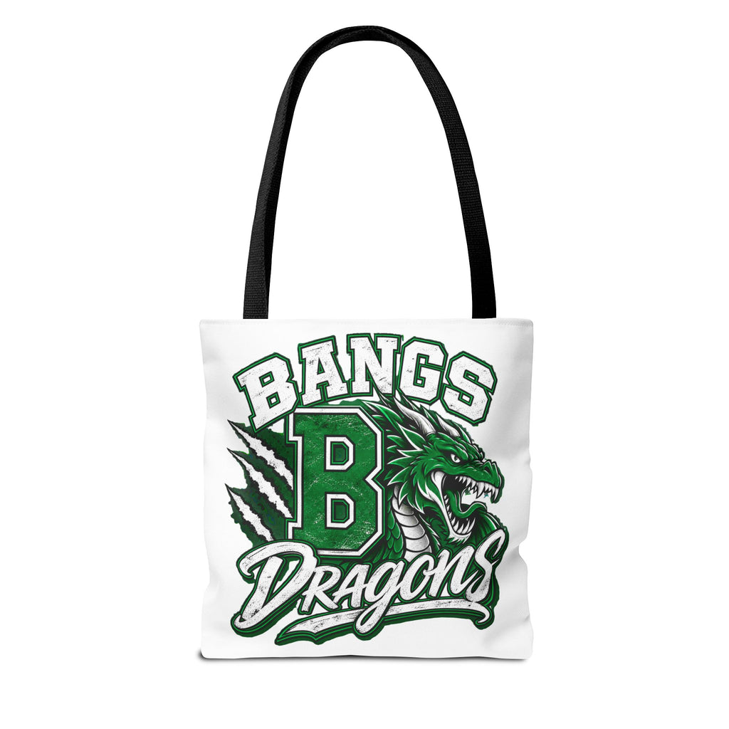 Bangs Dragons Tote Bag — Green Mascot Dragon School Spirit Tote