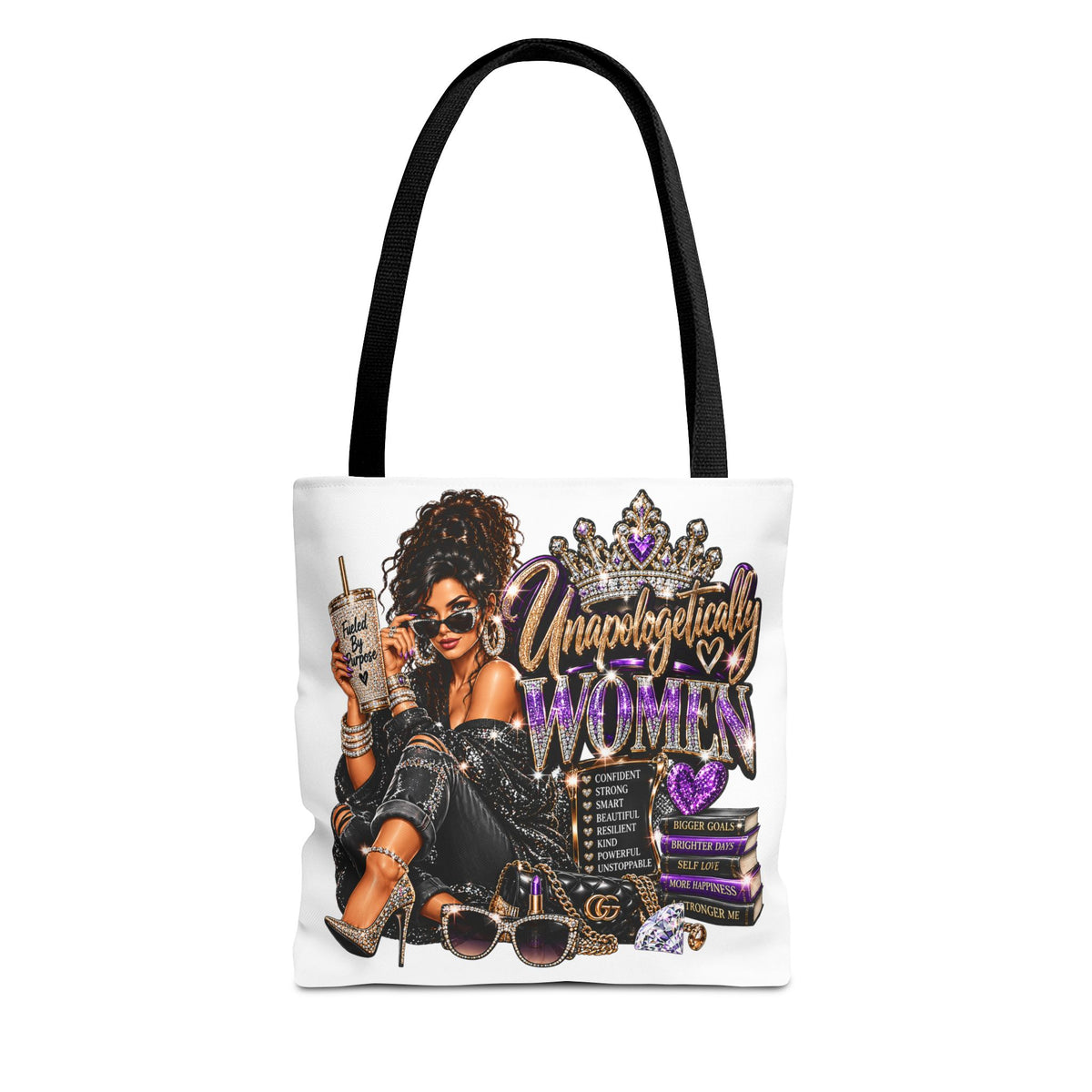 Unapologetically Woman Tote Bag — Empowered Black Queen Graphic Tote