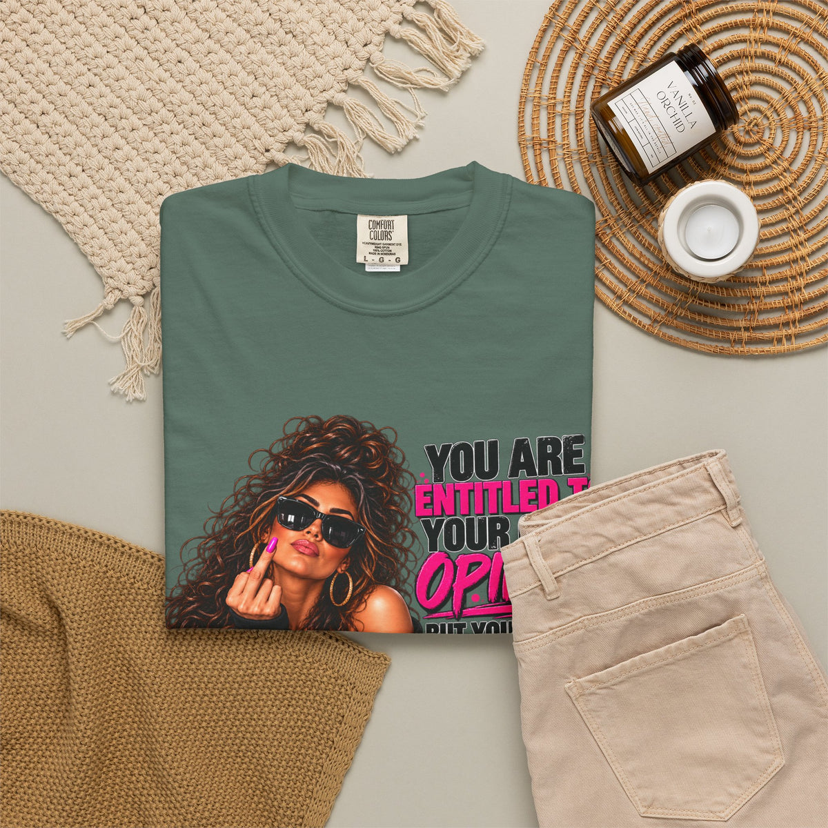 T-Shirt — "You Are Entitled to Your Own Opinion" Retro Sassy Graphic Tee