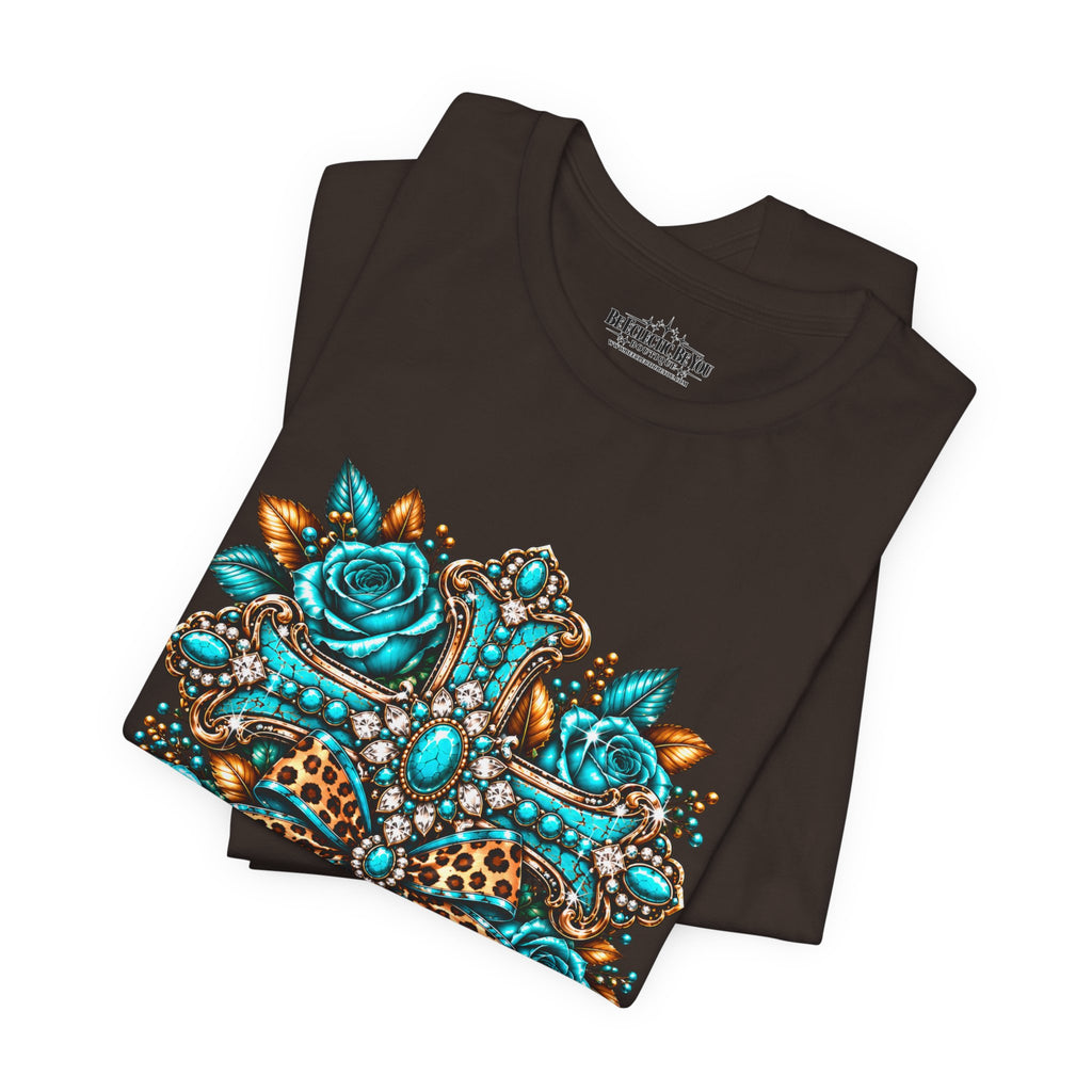 Bohemian Turquoise Floral Paisley T-Shirt