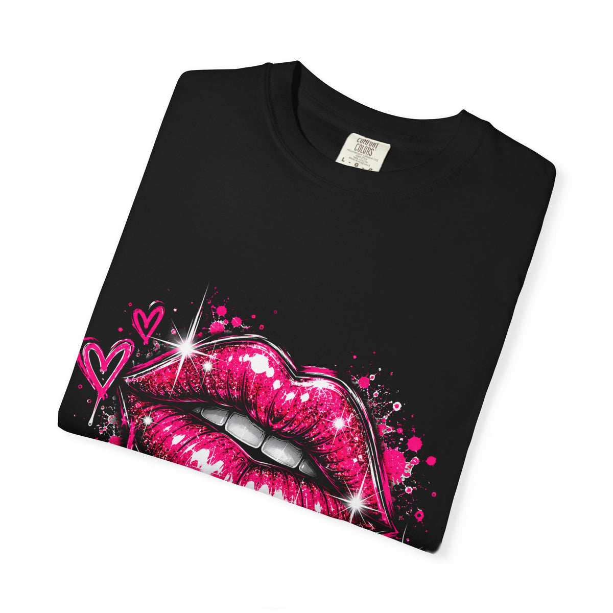 Dripping Pink Kiss T‑Shirt — Graffiti Lip Art Tee